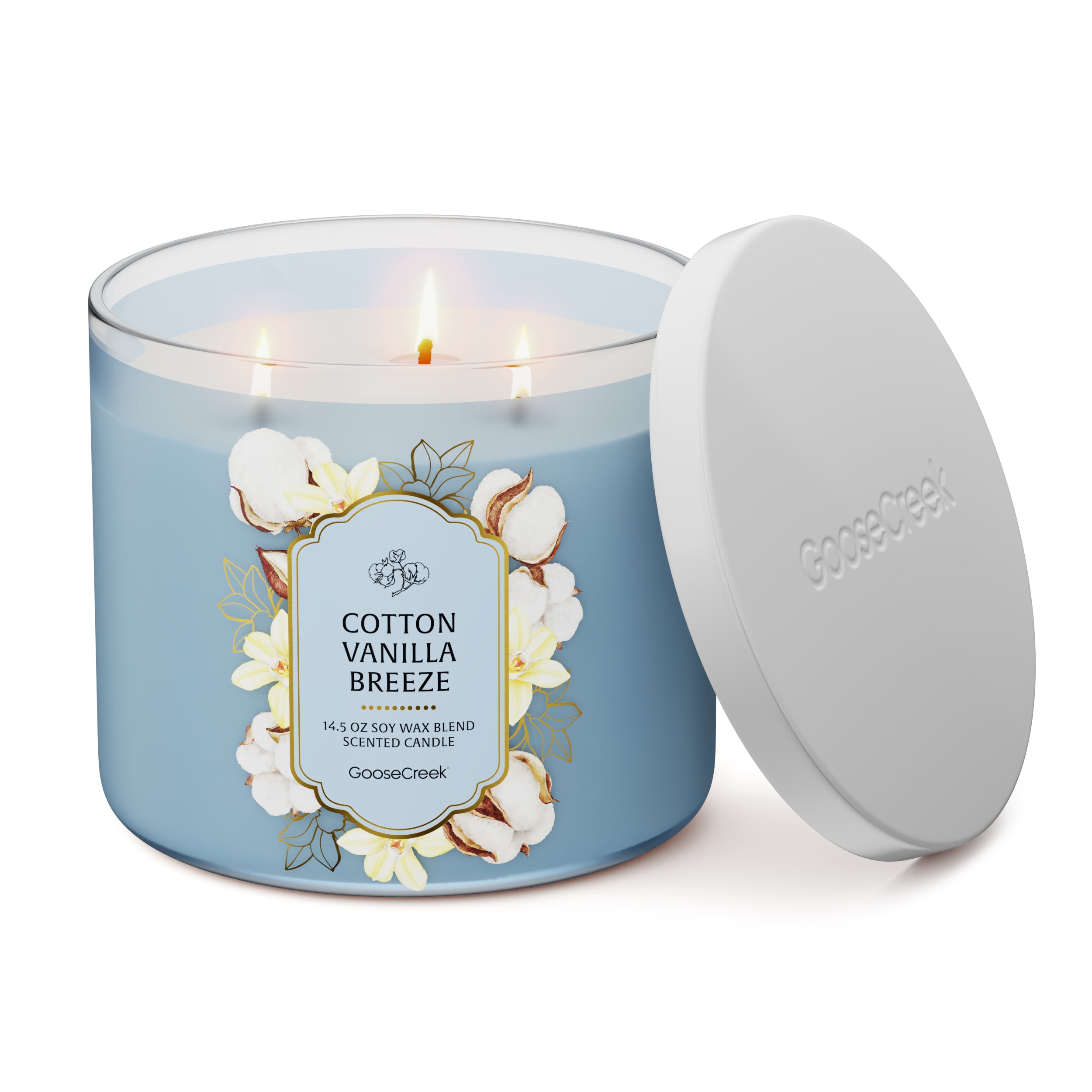 Cotton Vanilla Breeze 3-Wick Candle - Image 3