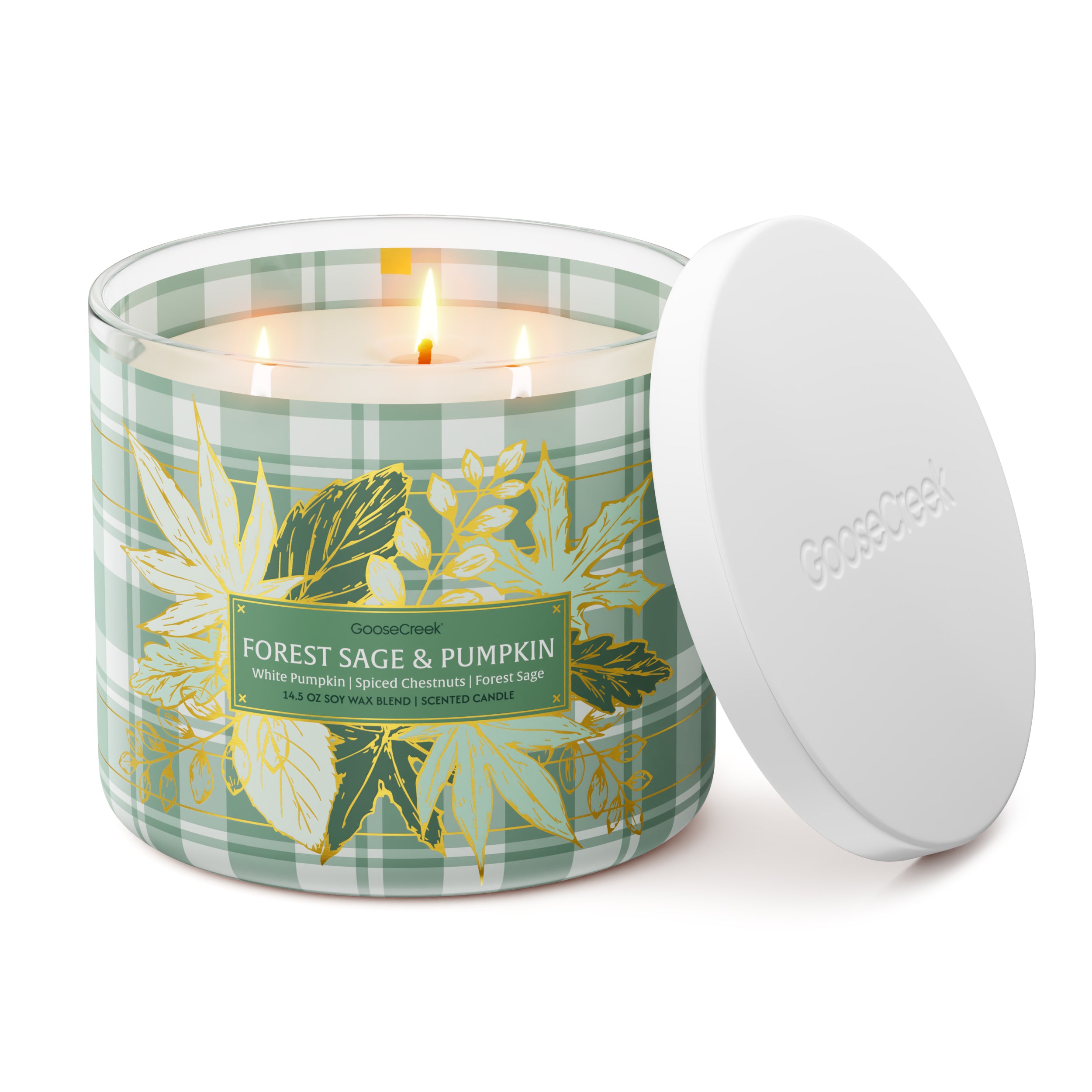 Forest Sage & Pumpkin 3-Wick Candle - Image 3