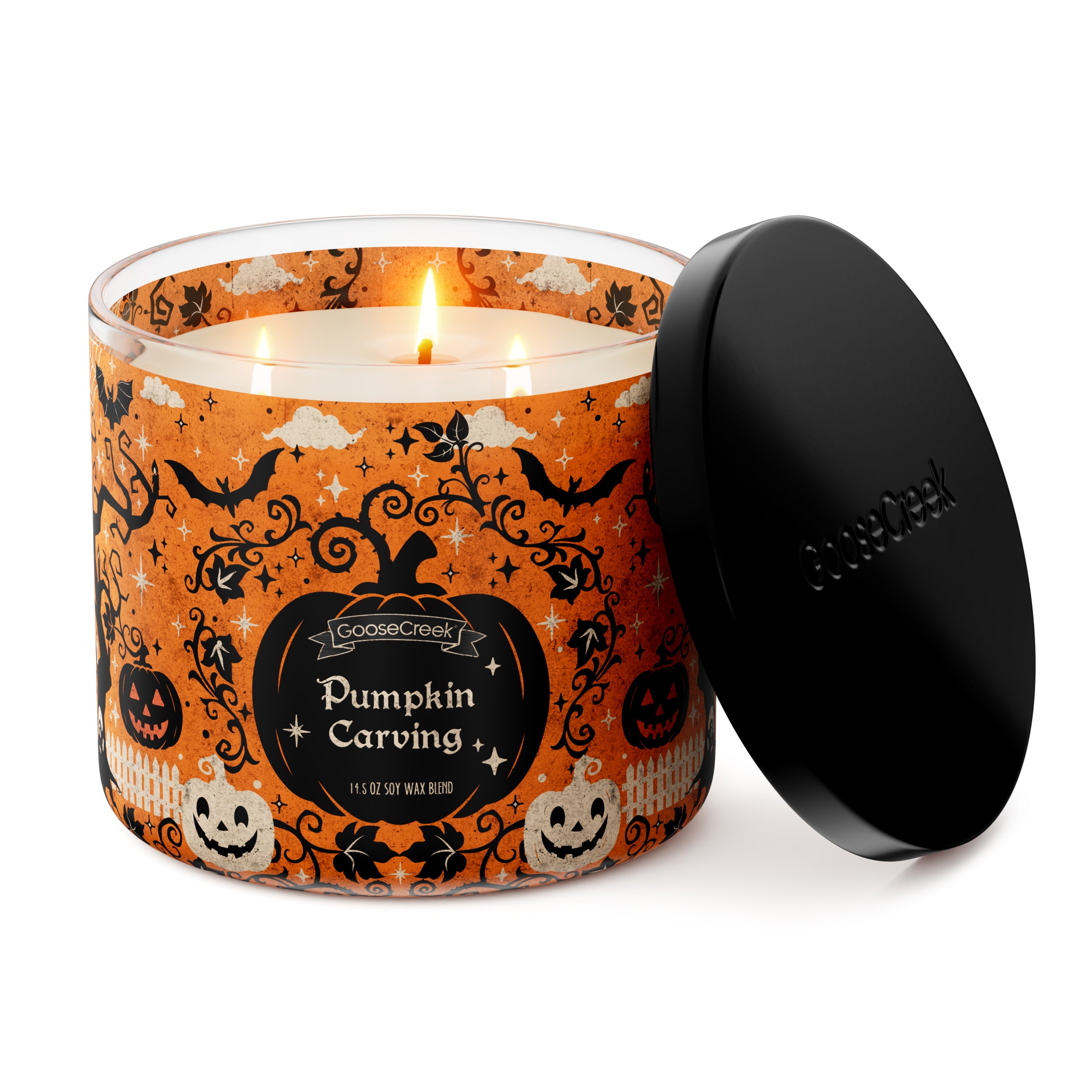 Pumpkin Carving 3-Wick Candle - Image 3