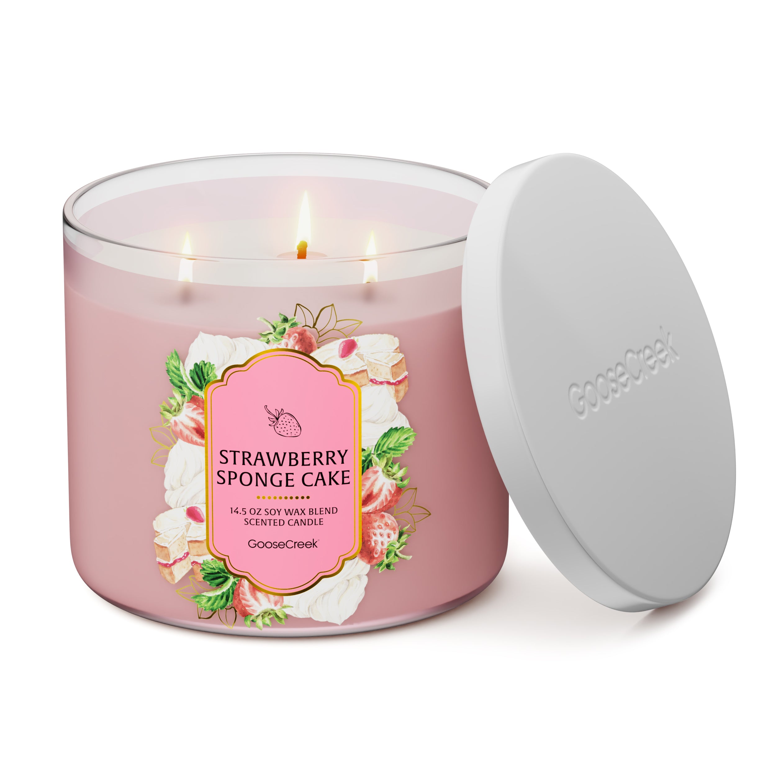 Strawberry Sponge Cake 3-Wick Candle - Image 3