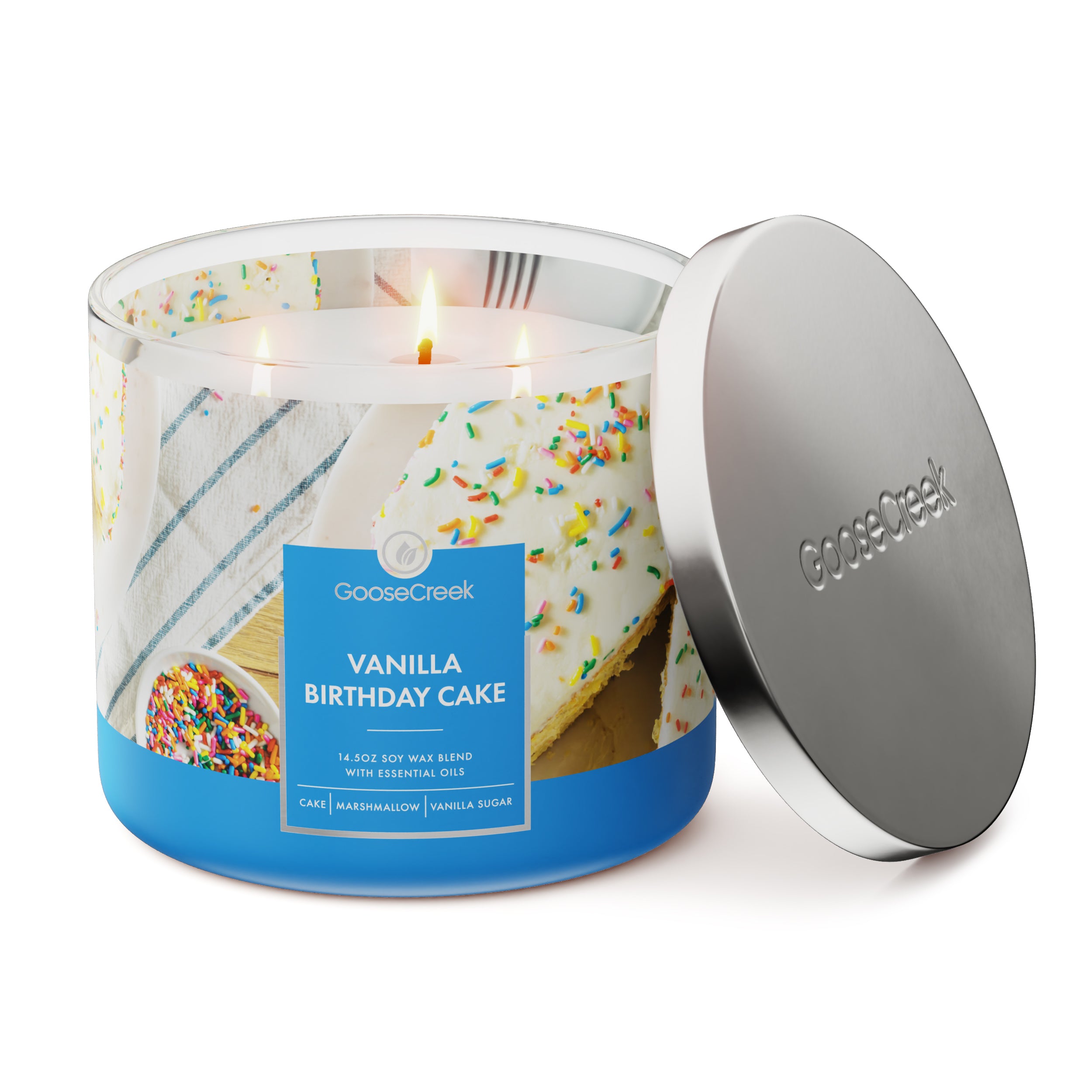 Vanilla Birthday Cake 3-Wick Candle - Image 3
